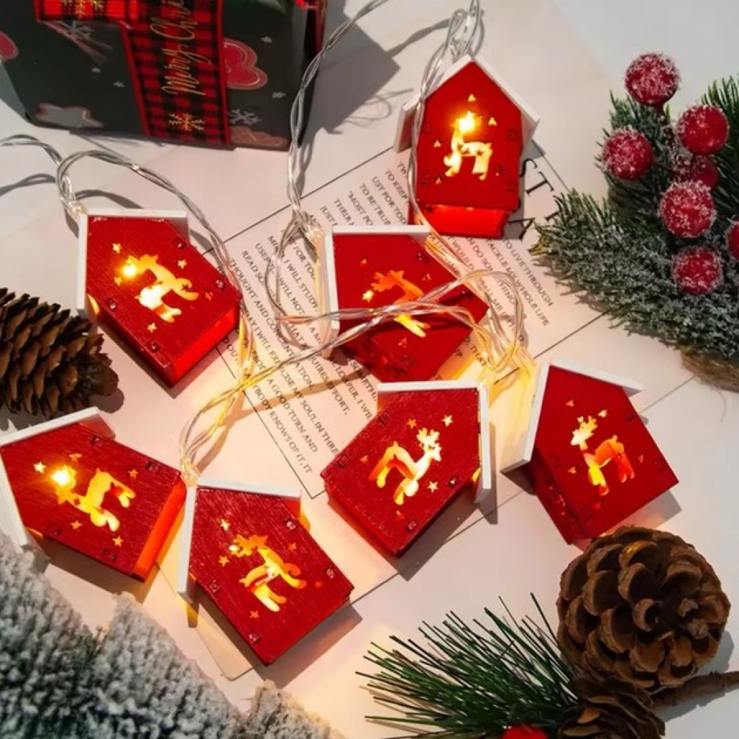 Гирлянда светодиодная «Домики с оленями», 3 м, 20 LED, жёлтый свет, питание от USB, прозрачный провод Гирлянда светодиодная «Домики с оленями», 3 м, 20 LED, жёлтый свет, питание от USB, прозрачный провод