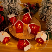 Гирлянда светодиодная «Домики с оленями», 3 м, 20 LED, жёлтый свет, питание от USB, прозрачный провод Гирлянда светодиодная «Домики с оленями», 3 м, 20 LED, жёлтый свет, питание от USB, прозрачный провод