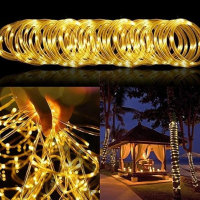 Гирлянда светодиодная уличная «Трубка», 10 м, 100 LED, тёплый жёлтый свет Гирлянда светодиодная уличная «Трубка», 10 м, 100 LED, тёплый жёлтый свет