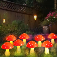 Гирлянда декоративная «Мухоморы», влагостойкая, жёлтый свет, 8 режимов, от солнечной батареи Гирлянда декоративная «Мухоморы», влагостойкая, жёлтый свет, 8 режимов, от солнечной батареи
