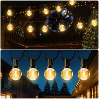 Гирлянда декоративная в виде круглых лампочек, 10 м, 20 LED, тёплый жёлтый свет, от сети