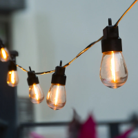 Гирлянда декоративная в виде лампочек, 10 м, 25 LED, тёплый жёлтый свет, от солнечной батареи