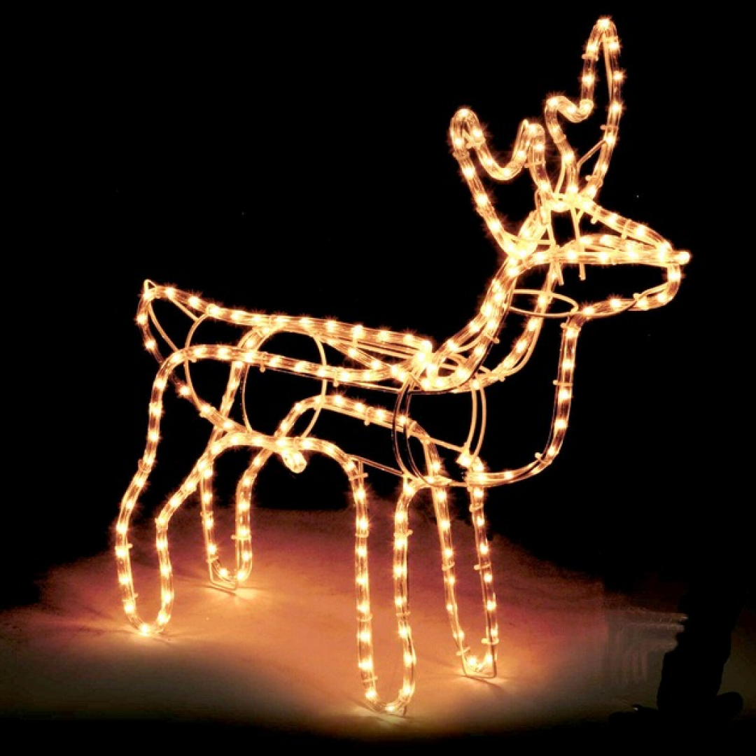 Фигура новогодняя «Олень», 60×60 см, жёлтый свет Фигура новогодняя «Олень», 60×60 см, жёлтый свет
