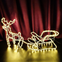 Фигура новогодняя «Олень с санями» 110×50 см, жёлтый свет Фигура новогодняя «Олень с санями» 110×50 см, жёлтый свет