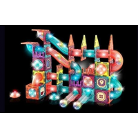 Детский магнитный конструктор Light Magnetic CH1174, 140 деталей, с подсветкой и шариками