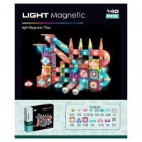 Детский магнитный конструктор Light Magnetic CH1174, 140 деталей, с подсветкой и шариками