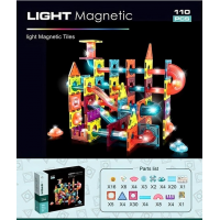 Магнитный конструктор DIY Magnetic Building Blocks SN1173, 110 деталей, с подсветкой и шариками