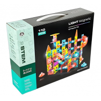 Магнитный конструктор DIY Magnetic Building Blocks SN1173, 110 деталей, с подсветкой и шариками