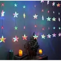 XMAS Гирлянда штора Звездопад 60L на медной пров 3M*90CM Мультицветная  8174