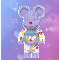 Конструктор Magic Blocks 9159 в виде мишки Bearbrick “Heart” Сиреневый