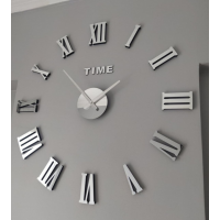 Часы настенные 3D Timelike Римские 70 см Серебряный