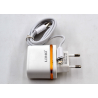 Сетевое зарядное устройство LDNIO DL-A052 (2.4A / 2 USB порта + кабель iPhone)