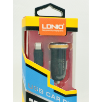 Автомобильное зарядное устройство LDNIO DL-C22 (2.1A / 2 USB порта + кабель для iPhone)