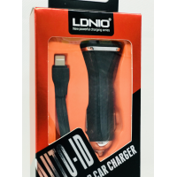 Автомобильное зарядное устройство LDNIO DL-219 (2.1A / 2 USB порта + кабель для iPhone)