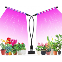 Двойная ультрафиолетовая гибкая фитолампа для растений на прищепке Led Plant Grow Light USB