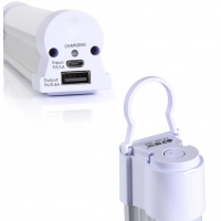 Портативный светодиодный аккумуляторный аварийный фонарь с USB, магнитом и ремнем KM-7659/3300мм