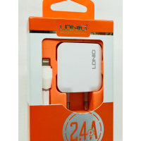 Сетевое зарядное устройство LDNIO A2201 (2.4A / 2 USB порта + кабель iPhone)