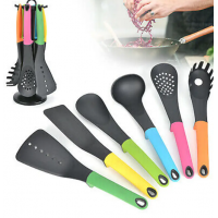 Набор кухонных принадлежностей на подставке 6 предметов пластик Kitchen Cutlery Sets