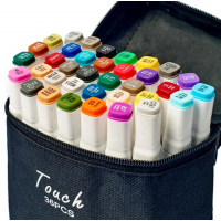 Набор скетч маркеров для рисования Touch Sketch 36 шт двусторонние фломастеры черный корпус