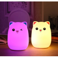 Ночник детский силиконовый Cat мягкий Котик LED