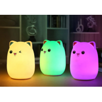 Ночник детский силиконовый Cat мягкий Котик LED