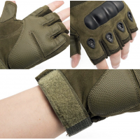 Тактические перчатки с кастетом без пальцев ( М/Л/ХЛ )