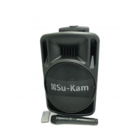 Портативная колонка Su-Kam BT 100D + 1 микрофон 12v\220v