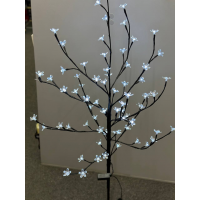 Светодиодное дерево с цветками 1,3м 96LED/белый 