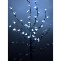 Светодиодное дерево с цветками 1,3м 96LED/белый 