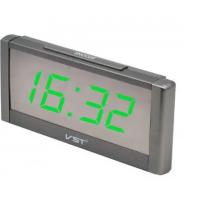 Настольные электронные часы с будильником от сети VST-731Y-4 зеленой подсветкой 