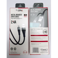 Кабель в обплетке ZPX ZX-81 Micro USB  2.4A Кабель в обплетке ZPX ZX-81 Micro USB  2.4A