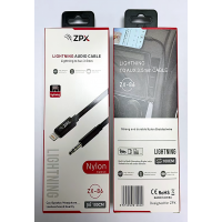 Кабель в оплётке ZPX ZX-86 Lightning – AUX 3.5 мм для передачи аудио Hi-Fi Кабель в оплётке ZPX ZX-86 Lightning – AUX 3.5 мм для передачи аудио Hi-Fi