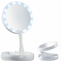 Настольное круглое косметическое зеркало с LED подсветкой