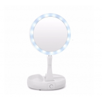 Настольное круглое косметическое зеркало с LED подсветкой