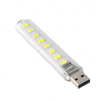Компактный USB фонарик на 8 светодиодов(в упаковке 48 шт)
