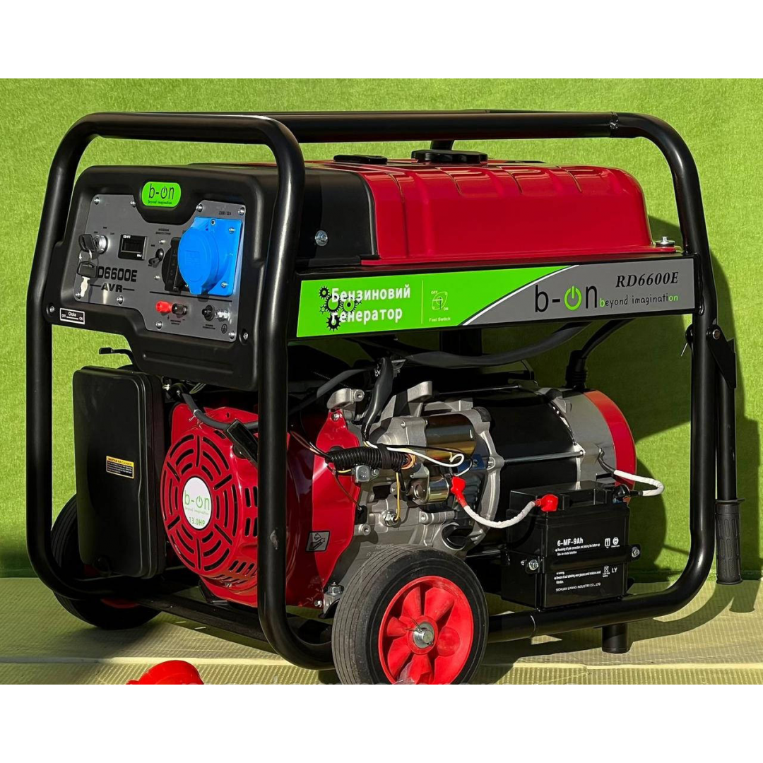 Бензиновый генератор B-ION RD6600E, 6.0 кВт, 27 л, электрозапуск, 13 л.с. Бензиновый генератор B-ION RD6600E, 6.0 кВт, 27 л, электрозапуск, 13 л.с.