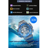 Мужские спортивные водонепроницаемые часы (Shock Resistant, Dual Time, LED Backlight, 30M Waterproof)