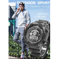 Мужские спортивные водонепроницаемые часы (Shock Resistant, Dual Time, LED Backlight, 30M Waterproof)