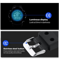 Мужские спортивные водонепроницаемые часы (Shock Resistant, Dual Time, LED Backlight, 30M Waterproof)