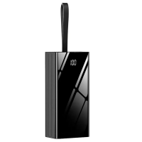 Power Bank 40000 mAh, 4 выхода, 3 встроенных кабеля, фонарик, дисплей