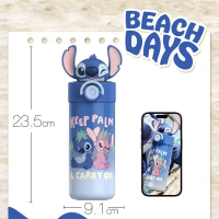 Детский термос с трубочкой D-2015-SDZ, 450 мл, дизайн «Stitch»