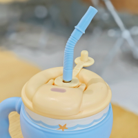 Термочашка с трубочкой FXD-7701, 680 мл, с ручкой