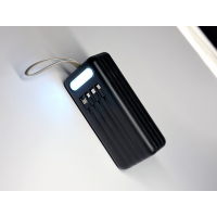 Повербанк 60000 mAh, 4×USB, Micro-USB, USB-C, Lightning, Black