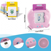 Детский планшет "Мишка" с карточками для изучения Английского языка 510 слов, розовый