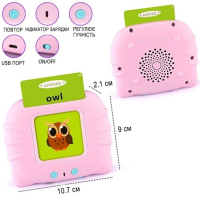 Детский планшет "Котик" с карточками для изучения Английского языка 224 слова, розовый