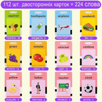 Детский планшет "Котик" с карточками для изучения Английского языка 224 слова, розовый