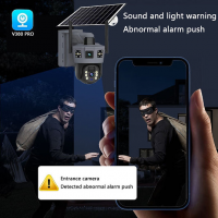 Уличная поворотная 4G-камера видеонаблюдения с солнечной панелью, 3 линзы SD 35-4G