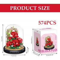 Конструктор «Красные розы под колбой», 574 детали, 1284-P