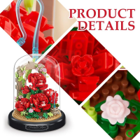 Конструктор «Красные розы под колбой», 574 детали, 1284-P