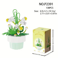 Конструктор «Белые цветы под колбой» 2391-P, 138 деталей